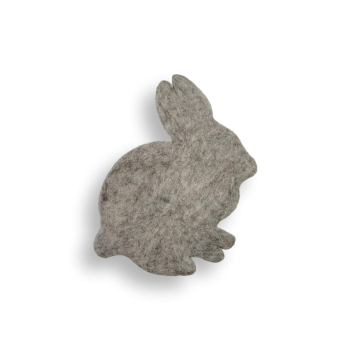 Filz Untersetzer Hase ca. 19 cm x 23 cm, Hell Grau