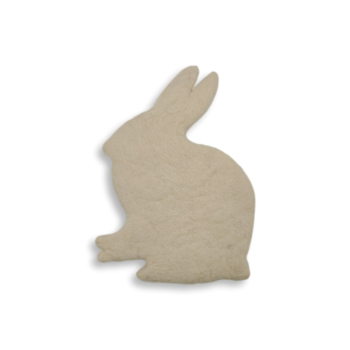 Filz Untersetzer Hase ca. 19 cm x 23 cm, Weiss